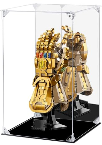 FHMIDIC Acrylic Display Case, Clear Action Figures Display Case with Mirrored Back, Dustproof Showcase Alternative Glass Display Case for Collectibles, Figures, Lego, Models, Toys (25x25x40cm)