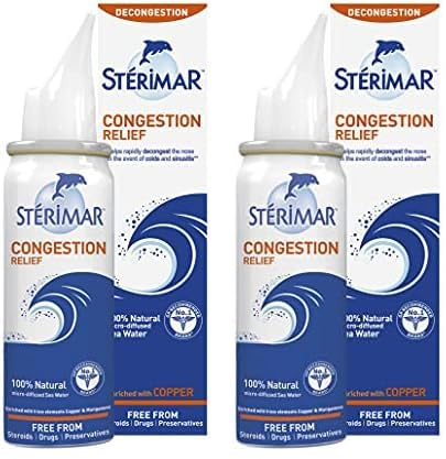Sterimar Congestion Relief, Nasal Spray, Natural Sea Water Solution, 50 ml (Pack of 2)