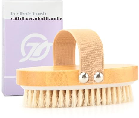 FREATECH Spazzola per il Corpo a Secco, con Setole Naturali, Esfoliante per Pelle Perfetta, Rimuove la Cellulite, Migliora la Circolazione e il Drenaggio Linfatico, Spazzola per il Bagno e Doccia