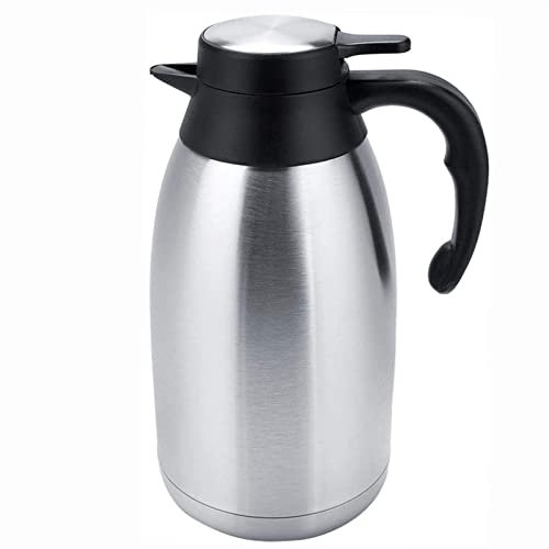 Percolateur à café thermique en acier inoxydable - 2 L - Bouilloire isotherme pour café chaud et thé - Argentée - Grande taille - 1,5 l