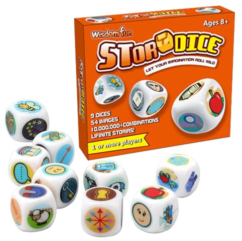 Générique Cubi di storia - Story Time Dice | dadi Narrativa per I | Cubo Multifunzionale per Boy Girl Learning Game | 9X Cubi Narrazione | Gioco fantasioso, 54 iconiche Giochi di na