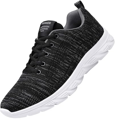 Zapatillas de deporte ligeras para hombre, ultraligeras, transpirables, suela suave, zapatos de ocio, antideslizantes, zapatillas minimalistas para actividades al aire libre, gris, 46 EU
