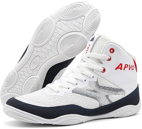 Hiuzylqx Ringerschuhe für Herren Damen Boxschuhe rutschfeste Indoor-Fitnessschuhe für Wrestling, Crossfit und Gewichtheben – Kampfsport,B,39 EU