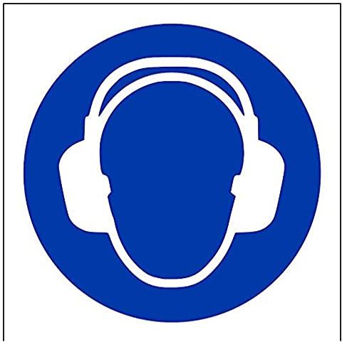 vsafety 41031 AF-S Schutz Logo Pflicht Schutzbekleidung Schild, selbstklebend, quadratisch, 100 mm x 100 mm, blau
