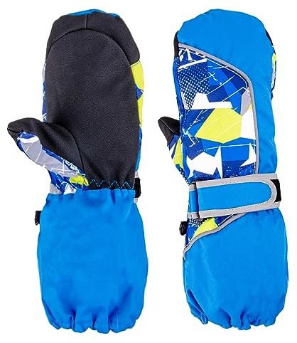 TRIWONDER Guantes de Invierno Niños Manoplas de Esquí Cálidas para Clima Frío Snowboard al Aire Libre (B - Azul, XS (5-7 años))