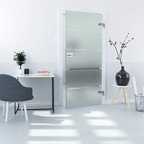 Duradoor Ganzglastürblatt in 5-Streifen 1972 mm x 959 mm x 8 mm DIN Rechts ESG Zimmertür Bürotür Wohnzimmertür