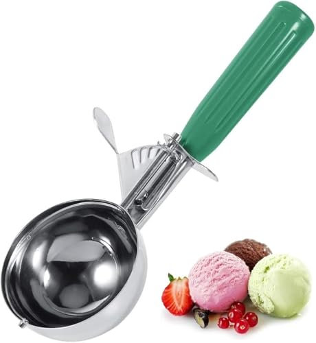 Paletta for gelato - Pratico cucchiaio da paletta for gelato in acciaio inossidabile con manico in plastica (Colore : Green-6.5cm)