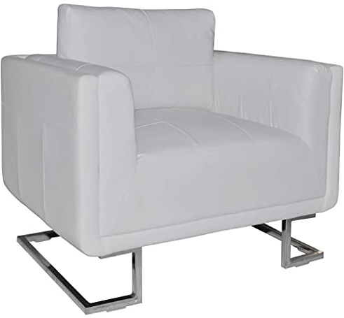 vidaXL Poltrona di lusso in pelle cubo bianco moderno braccio divano sedile salotto sedia casa
