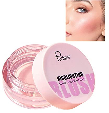 Face Blushes Color Changing Blush, Natural Nude Rouge Cream Liquid Blush for Cheek & Highlighting, Clear Glitter Blusher Gel Moisturizing Waterproof Long-Lasting Weightless Blush Makeup (01#)