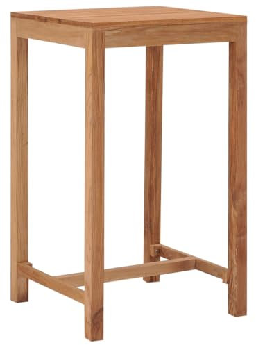 ULUYYUC Gartentisch Garten Bar Tisch Tisch Garten Terrasse EsstischGarten-Bartisch 60x60x105 cm Massivholz Teakgeeignet für Balkone, Terrassen und Laubengänge