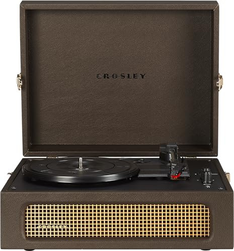 Crosley CR8017B-CO Voyager Vintage Vinyl Portable Record Player with Bluetooth in/Out and Built-in Speakers, Cocoa