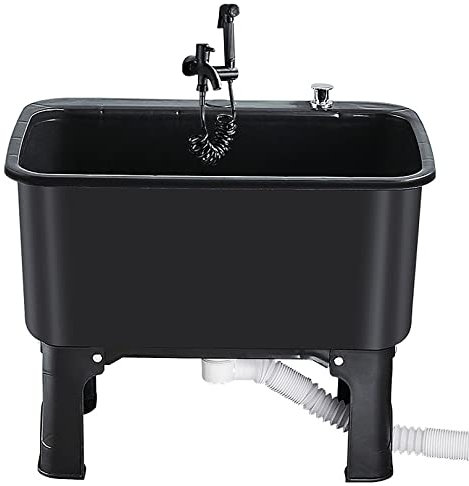 Slop Sinks,Floor Mop Sink for Washing Room, Basement, Shop, Freestanding Laundry Tub Slop Sinks, Countertop Drain - Faucet Included