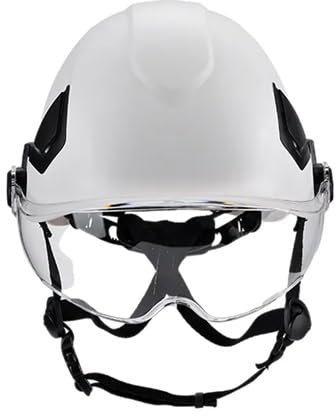 Elmetto da Lavoro SALLET, Casco da Cantiere, Protezione per Lavori in Quota, ABS Resistente, EN 397+A1:2012, Regolabile 53-64 cm, Bianco