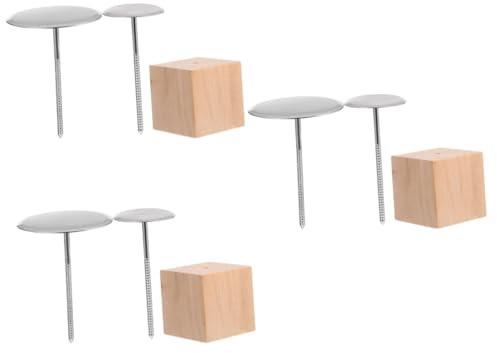 Alipis 3juegos Clavos Decorativos para Pasteles y Herramientas De Decoración Floral con Base De Madera para Rosas De Glaseado y Creaciones De Repostería De Acero Inoxidable