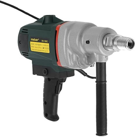 MELVER Carotteuse manuelle 2300 W – Carotteuse diamantée avec disjoncteur PRCD – Carotteuse 1400 tr/min pour perçage humide et sec