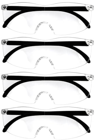 GENZYRE 4 Stück 300% 500% 800% 1000% Vergrößerungsbrille Magnifying Glass Stirnlupe Kopflupe Lupe zum Lesen Brille Lupenbrille für Brillenträger Zahnarzt Senioren Lesen Nähen Basteln Reparaturen