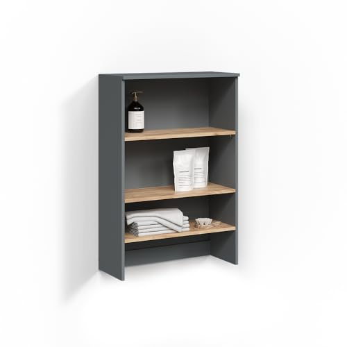 Livinity Mobiletto per lavatrice Paolina Antracite/Rovere 68x100.4 cm