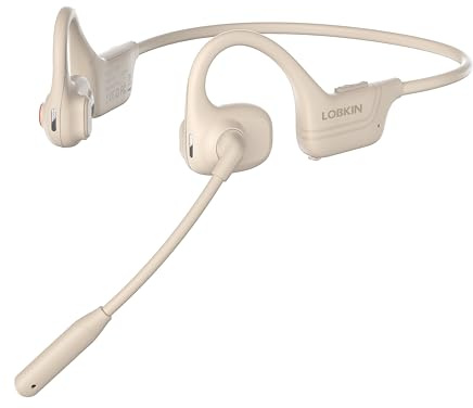 LOBKIN Cuffie Bluetooth con Microfono,Auricolari Bluetooth Cuffie a conduzione aerea,Open-ear Cuffie Wirelesscon Microfono Antirumore,Cuffie aperte per Camionisti, Riunioni, Ufficio, Casa e Affari