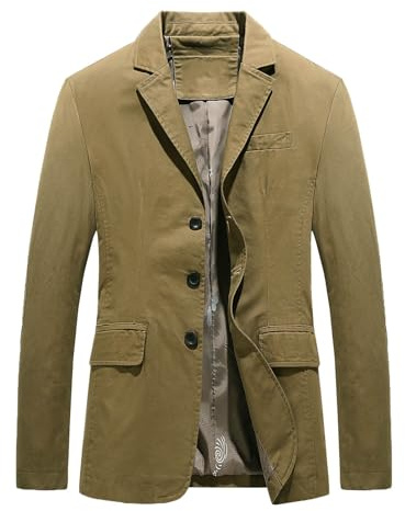 Mens Blazer Vintage Formal Suit Jackets Casual Regular Fit Solid Color Long Sleeve Smart Suits & Blazer with Pockets Lapel Collar Cotton Suit for Wedding Business Size M-4XL