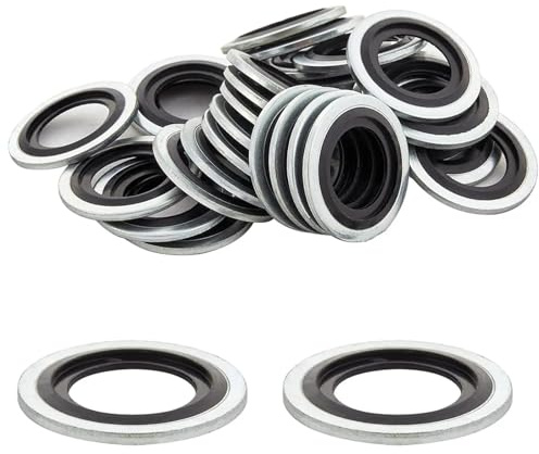 KNUIUYY 20 Guarnizioni di ricambio per viti di scarico dell'olio, Guarnizioni per tappo di scarico olio compatibili con Captur Clio Laguna Megane, OEM 110265505R, 6079970345, 8200641648, 3121867, 770