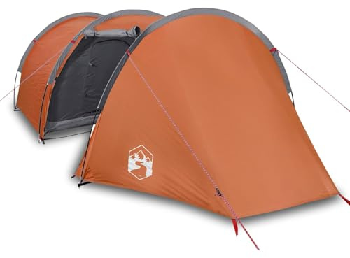 Tienda de campaña Homelen túnel para 4 personas, color naranja, impermeable, poliéster 185T, 137 x 151 x 98 cm, aventura al aire libre