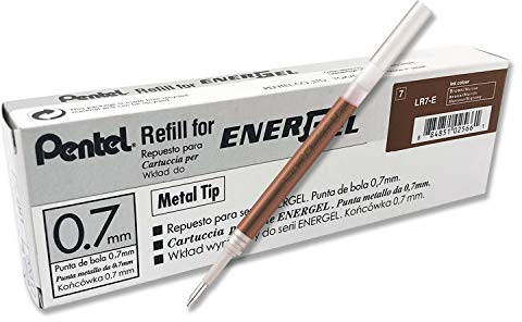 Pentel LR7-C Refill Ink for EnerGel Pentel BL57/77/107/108/407 brown
