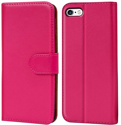 Verco iPhone 4s Hülle, Handyhülle für Apple iPhone 4 Tasche PU Leder Flip Case Brieftasche - Pink