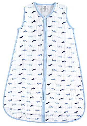 Luvable Friends Unisex Baby Sleeveless Muslin Cotton Sleeping Bag, Sack, Blanket, Airplanes Muslin, 18-24 Months
