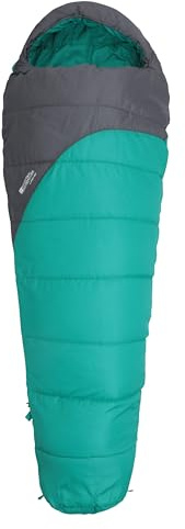 Mountain Warehouse Summit 250 Sleeping Bag - 3/4 Season Insulated & Mummy Shaped Bag - For Spring Summer, Camping & Trekking Teal Right Handed Zip - Regular length (200cm)