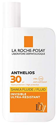 La-Roche-Posay Anthelios SPF30 Invisible Fluid Sunscreen for High Protection from UVB and UVA Rays, Light Weight and Ultra Resistant, Suitable for Sensitive Skin, 50ml