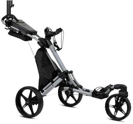 tour made RT-150 Swivel Golf Trolley vikbar I Push Golf Rolley 3 hjul I lastkapacitet upp till 25 kg I tysk märkeskvalitet I massor av tillbehör inklusive (grå-svart)