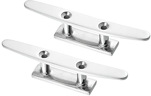 X AUTOHAUX 2pc 6 Stainless Steel Flagpole Cleat Hook Boat Deck Rope Cleats