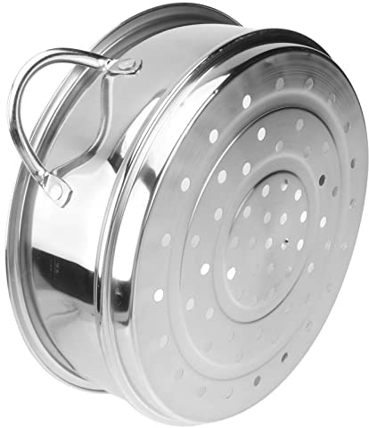 Cabilock Stainless Steel Steamer Basket with Handles 6-Inch Vegetable Steamer Pot Insert Thickened 304 Metal Steam Basket for Kitchen Cooking