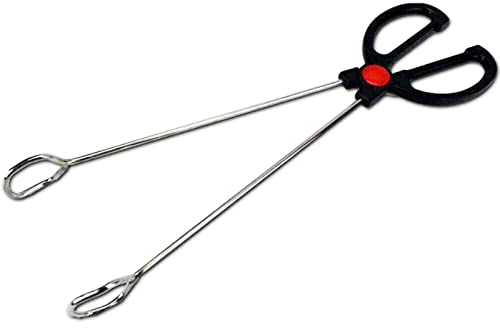 La zappa Pinza a forbice per barbecue in acciaio inox con manico in plastica isolante 35 cm
