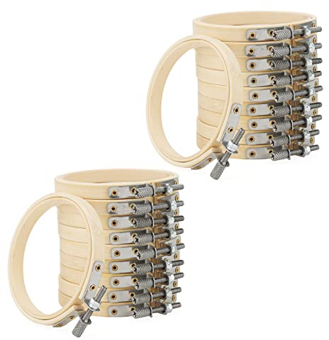 MANCHAP 20 Pack 8cm/3 Inch Embroidery Hoops, Adjustable Embroidery Rings, Bamboo Circle Cross Stitch Hoop Rings for Craft Making