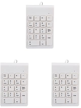 Tityvirnix 3 set mini USB 18-tangenter Num Pad numeriskt nummer tangentbord för bärbar dator vit