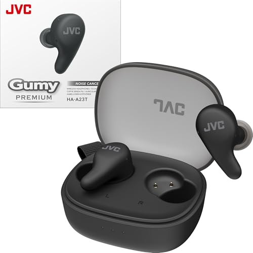 JVC Gumy Premium True Wireless Earbuds Noise Cancelling, Bluetooth 5.4 Headphones 26H Battery, ANC Ambient Mode, Gaming Low Latency, USB-C Case
