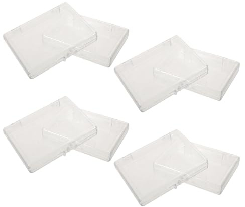 LOLIPPYY 8 Pièces Boîte de Rangement pour Cartes Acrylique Transparente Organiseur de Bureau Rectangulaire Compact Support Multifonctionnel pour Cartes de Visite Rangement de Bureau