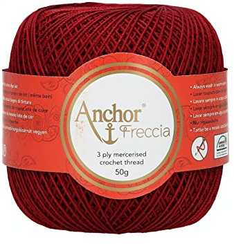 Anchor Freccia Stärke 12 4771012-00044 rot Häkelgarn, 100 % Baumwolle