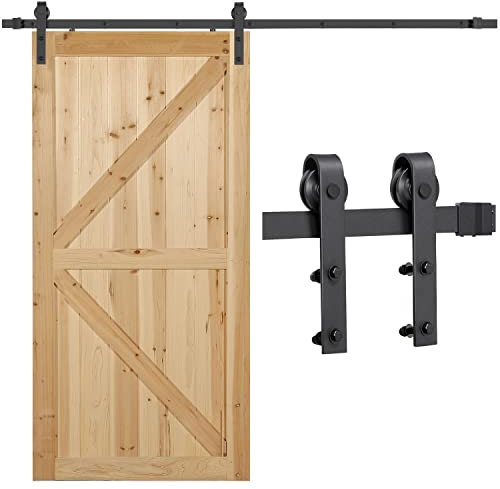 Yaheetech 244cm Schiebetürbeschlag Set Schiebetürsystem Laufschienen für Schiebetür Zubehörteil mit Schienen