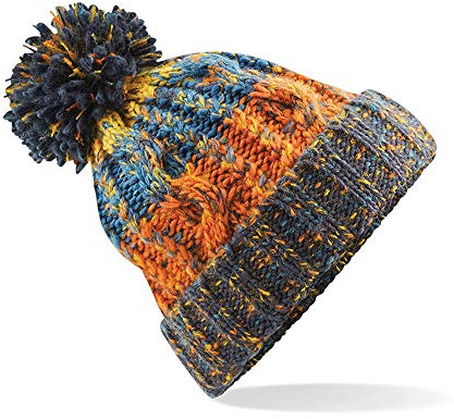 ASVP Shop Corkscrew Cable Knitted Bobble Hat Plain Mens Womens Beanie Warm Winter Pom Wooly Cap (Retro Blue)