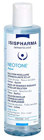 ISISPHARMA NEOTONE AQUA - Solución Micelar Limpiadora, Limpia y desmaquilla las pieles sensibles, Antimanchas - Para una piel suave y un cutis radiante - Productos franceses