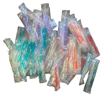 Lot de 500 cuillères colorées 9,5 cm emballées individuellement, palette pour crème glacée, yaourt emballées individuellement