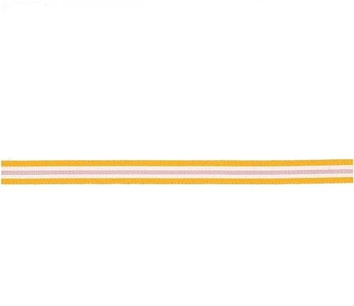 Ruban polyester tissé à rayures - Multi - Orange/Blanc/Lilas - 10 mm x 3 m