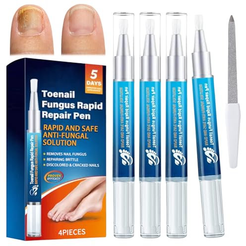 4 Stück Nail Care Pen, Nagelpflegestift mit Nagelfeile, mit Angelica Dahurica, Huangjing & Aloe Vera für Nägelwachstum Fördern, für Nagelhautpflege von Finger Fußnägeln, Gesunde Nagelpflegeprodukte