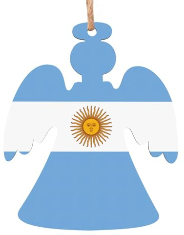 Décorations de Noël en bois avec drapeau argentin pour sapin de Noël, cadeau pour la maison, fête