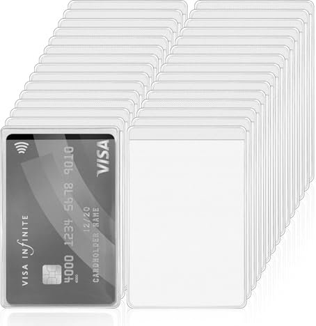 MAYOKIAAR 30 Stück Namensschilder Kartenhalter, Schutzhüllen für Karten, EC-Kartenhüllen, Transparenter Ausweishalter, Robuste Kreditkartenhülle für Kreditkarten, Ausweise