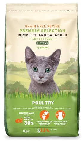 by Amazon Nourriture complète pour Chat avec Recette sans céréales pour Chaton au Poulet Frais 3 kg