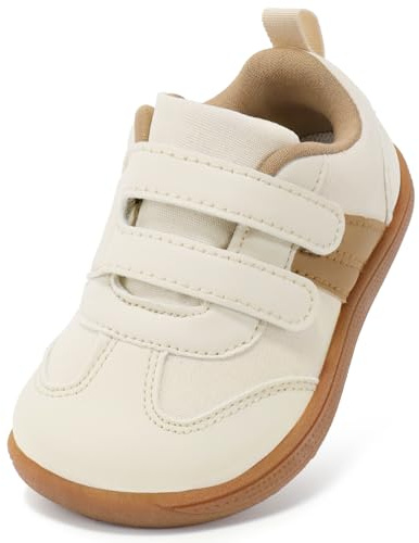 STQ KIDS Barefoot Niños Zapatillas Deportivas Niña Calzado Respetuoso Bebe Primeros Pasos Descalzo con Caída Cero al Aire Libre Beige Marrón 25 EU