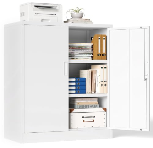 Aktenschrank, Mehrzweckschrank, Schrank abschließbar, Weiß, 90 * 80 * 40cm